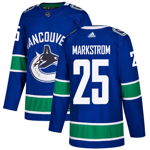Adidas Vancouver Canucks #25 Jacob Markstrom Blue Home Authentic Youth Stitched NHL Jersey->youth nhl jersey->Youth Jersey